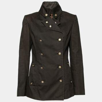 مملوكة مسبقًا Dolce & Gabbana Military Green Cotton Double Breasted Jacket M