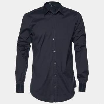Pre Owned Dolce & Gabbana Black Cotton Long Sleeve Shirt S