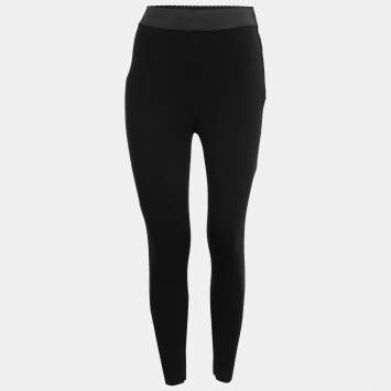Pre Owned Dolce & Gabbana Black Knit Tapered Leggings S