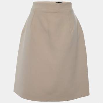 Pre Owned Dolce & Gabbana Light Brown Wool Pencil Skirt L