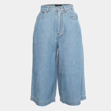 Pre Owned Dolce & Gabbana Light Blue Denim Culottes S Waist 24"