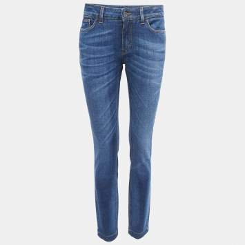 Pre Owned Dolce & Gabbana Blue Denim Pretty Skinny Jeans M Waist 30"