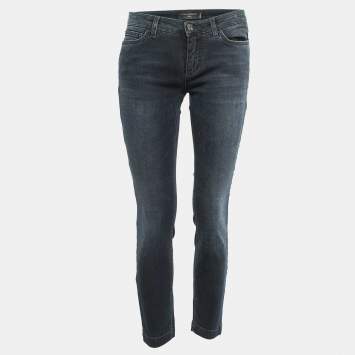 Pre Owned Dolce & Gabbana Grey Blue Denim Pretty Skinny Jeans M Waist 30"