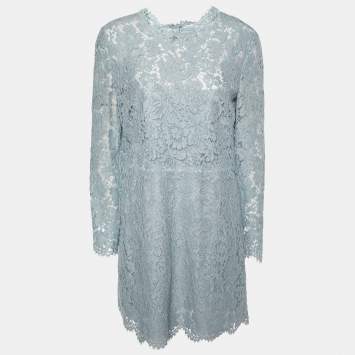 Pre Owned Dolce & Gabbana Light Blue ace Mini Dress L