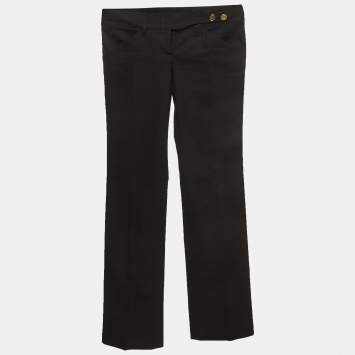 Pre Owned Dolce & Gabbana Black Cotton Trousers S