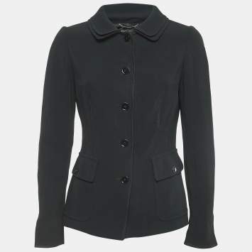 Pre Owned Dolce & Gabbana Black Crepe Buttoned Jacket S