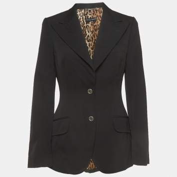 Pre Owned Dolce & Gabbana Black Wool Single Breasted Blazer M