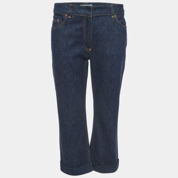 Pre Owned Dolce & Gabbana Navy Blue Denim Capri Jeans M Waist 30"