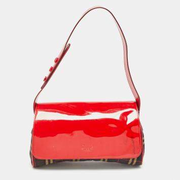 Pre Owned Dolce & Gabbana Multicolor Wool and Patent Leather Shoulder Bag