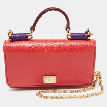 Pre Owned Dolce & Gabbana Multicolor Leather Miss Sicily Von Wallet On Chain