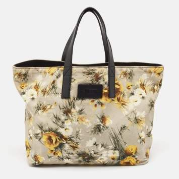 Pre Owned Dolce & Gabbana Beige/Multicolor Printed Canvas Shopper Tote