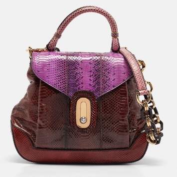 Pre Owned Dolce & Gabbana Multicolor Python Miss Lantana Top Handle Bag