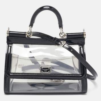 Dolce & Gabbana Black/Clear PVC Mini Miss Sicily Top Handle Bag