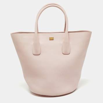 Dolce & Gabbana Pink Leather Miss Alma Bucket Tote