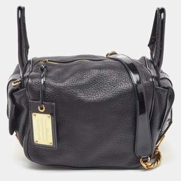Pre Owned Dolce & Gabbana Black Buckle Strap Leather Satchel