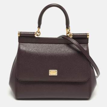 مملوكة مسبقًا Dolce & Gabbana Miss Sicily Small Purple Leather Top Handle Bag