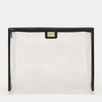 مملوكة مسبقًا Dolce & Gabbana Black/Clear PVC and Leather Travel Pouch