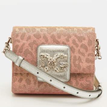 مملوكة مسبقًا Dolce & Gabbana DG Millennials Mini Metallic Lurex Fabric Crossbody Bag