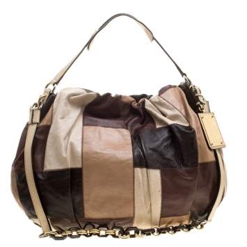 Pre Owned Dolce & Gabbana Multicolor Patchwork Leather Miss Night and Day Hobo