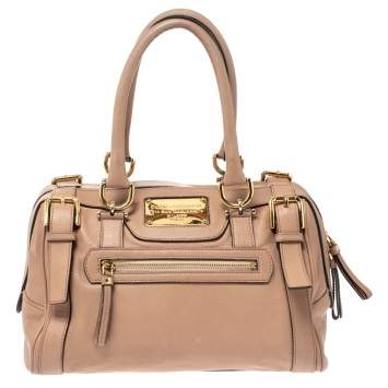 Pre Owned Dolce & Gabbana Beige Leather Boston Bag         
