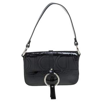 Pre Owned Dolce & Gabbana Black Patent Leather Pochette Bag