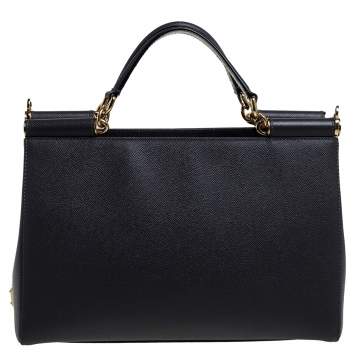 Pre Owned Dolce & Gabbana Grey Leather Sicily East West Tote 