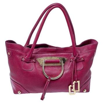 Pre Owned Dolce & Gabbana Fuchsia Leather D-Ring Tote