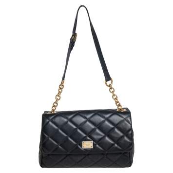 Pre Owned Dolce & Gabbana Black Quilted Leather Miss Kate Shoulder Bag