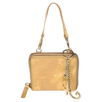 Pre Owned Dolce & Gabbana Gold Leather Clutch