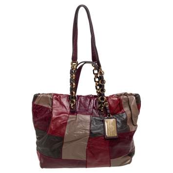 Pre Owned Dolce & Gabbana Multicolor Patchwork Leather Miss Night and Day Tote