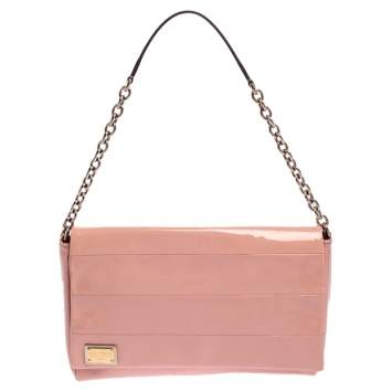 Pre Owned Dolce & Gabbana Pink Patent Leather Miss Martini Shoulder Bag