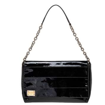 Pre Owned Dolce & Gabbana Black Patent Leather Miss Martini Shoulder Bag