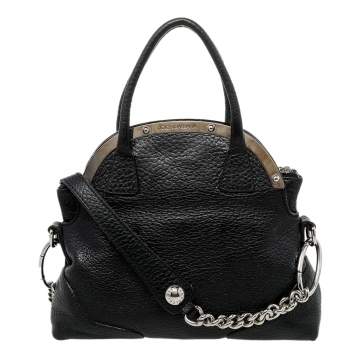 Pre Owned Dolce & Gabbana Black Leather Miss Camp Satchel