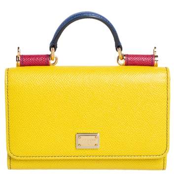 Pre Owned Dolce & Gabbana Multicolor Leather Miss Sicily Von Wallet