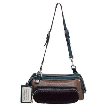 Pre Owned Dolce & Gabbana Multicolor Leather and Pony Hair Baguette