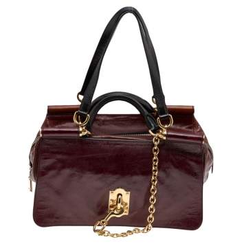 Pre Owned Dolce & Gabbana Multicolor Leather Miss Sunrise Top Handle Bag