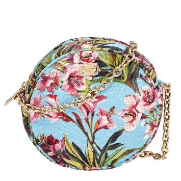 Pre Owned Dolce & Gabbana Multicolor Floral Print Fabric Miss Glam Round Shoulder Bag