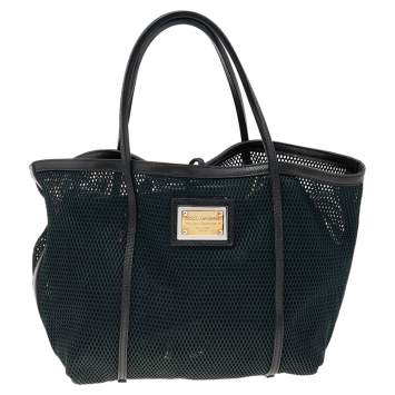 Pre Owned Dolce & Gabbana Black Leather and Mesh Tote