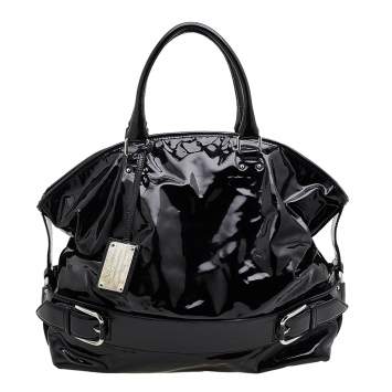 Pre Owned Dolce & Gabbana Black Patent Leather Miss Loop Satchel
