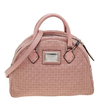 Pre Owned Dolce & Gabbana Pink Leather Miss Biz Satchel