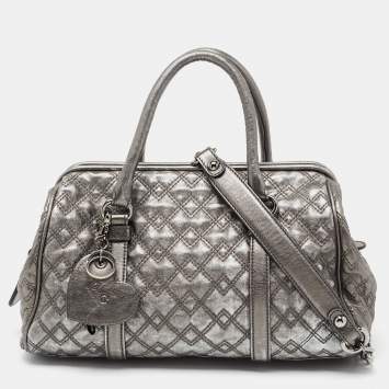 Pre Owned Dolce & Gabbana Metallic Quilted Leather Susanne Satchel