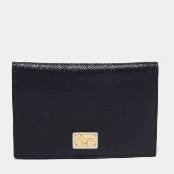 Pre Owned Dolce & Gabbana Black Leather Bifold Wallet