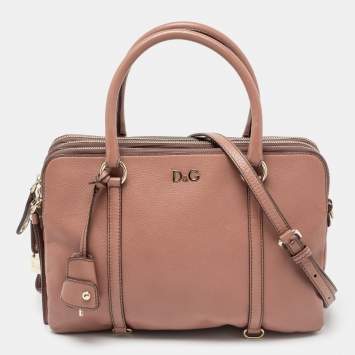 Pre Owned D&G Brown Leather Triple Shoulder Bag