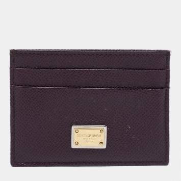 Pre Owned Dolce & Gabbana Brown Leather Card Holder