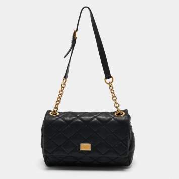 Pre Owned Dolce & Gabbana Black Quilted Leather Miss Kate Shoulder Bag
