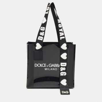 Pre Owned Dolce & Gabbana Black PVC Street Shopper Tote