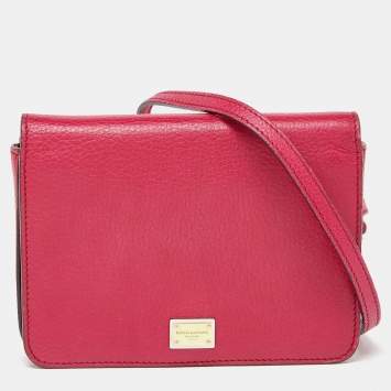 Pre Owned Dolce & Gabbana Pink Leather Mini Dauphine Crossbody Bag