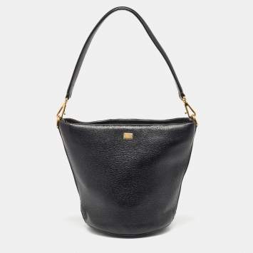 Pre Owned Dolce & Gabbana Black Soft Leather Bucket Bag