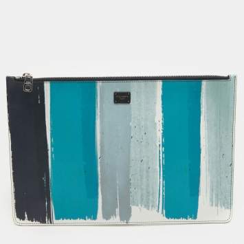 Pre Owned Dolce & Gabbana Multicolor Leather Colorblock Clutch
