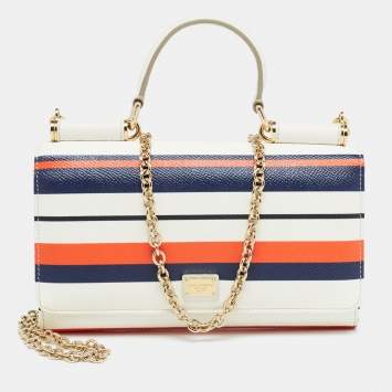 Pre Owned Dolce & Gabbana Multicolor Leather Sicily Wallet on Chain